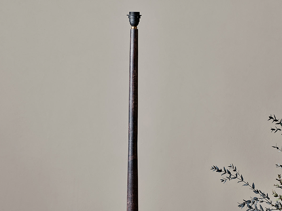 Sahar Mango Wood Floor Lamp - Dark Stain