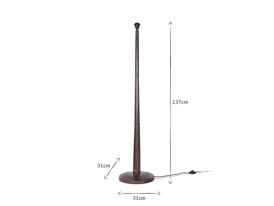 Sahar Mango Wood Floor Lamp - Dark Stain