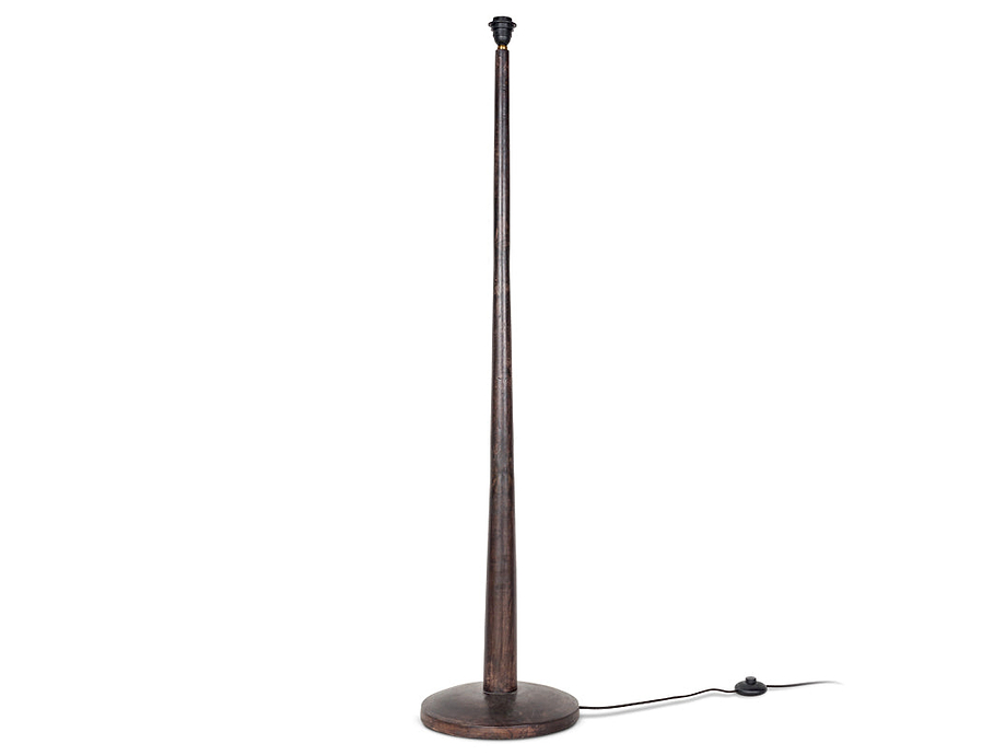 Sahar Mango Wood Floor Lamp - Dark Stain