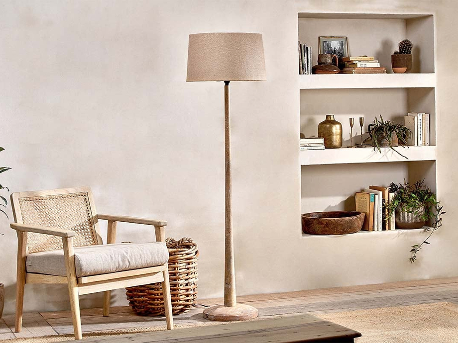 Sahar Mango Wood Floor Lamp