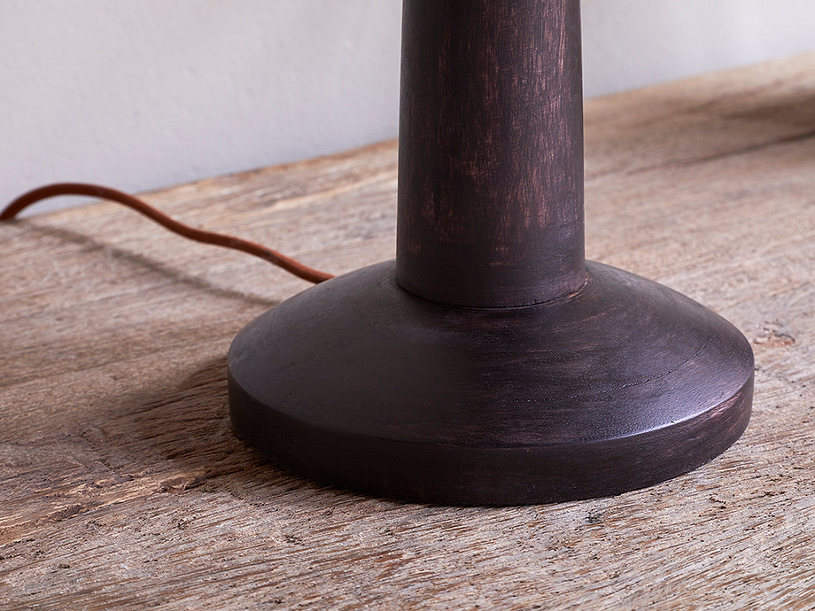 Sahar Mango Wood Table Lamp - Dark Stain