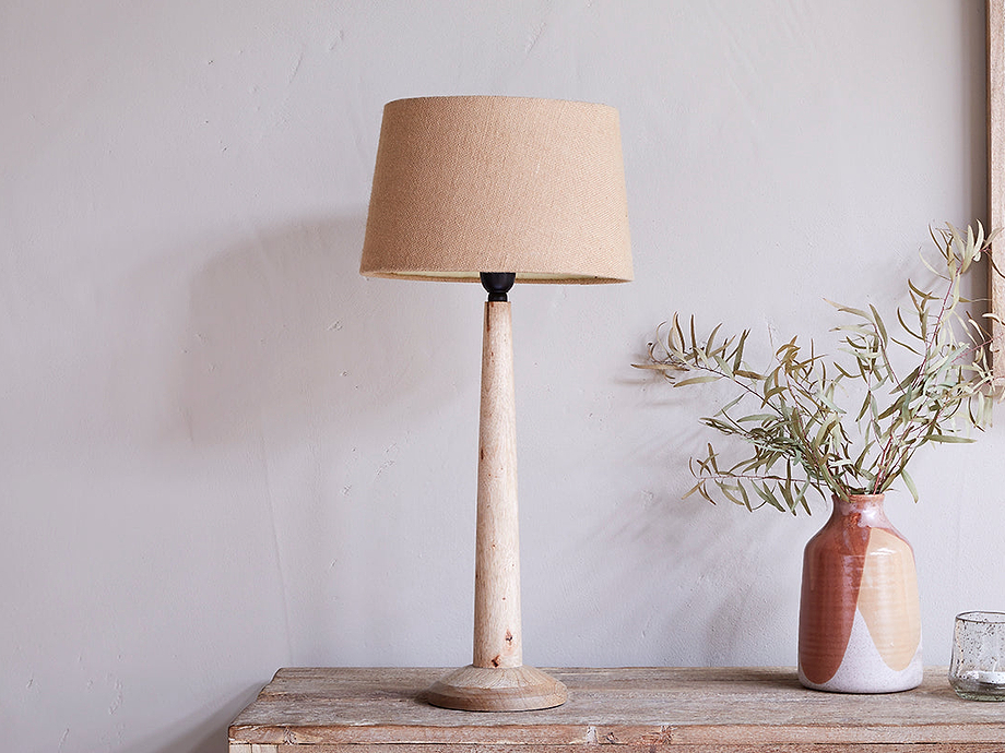 Sahar Mango Wood Table Lamp - Natural