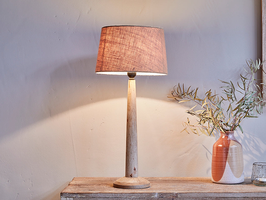 Sahar Mango Wood Table Lamp - Natural