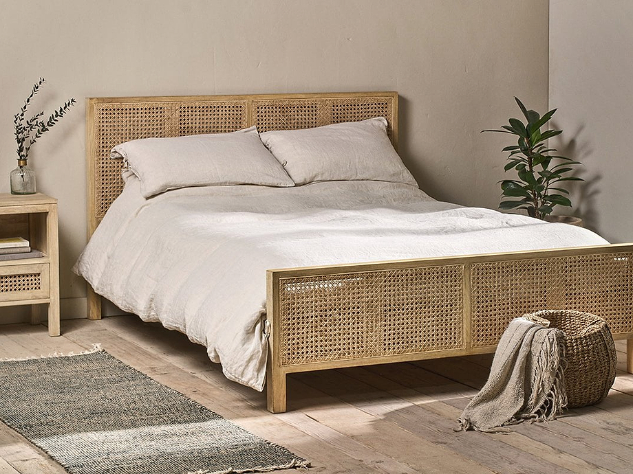 Saharsa Cane & Mango Wood Bed