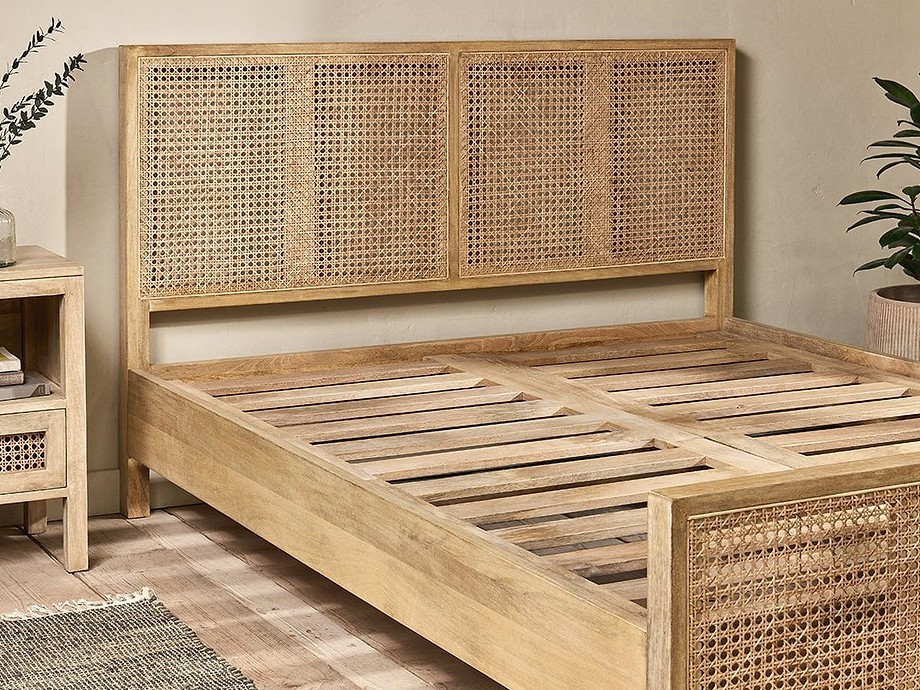 Saharsa Cane & Mango Wood Bed