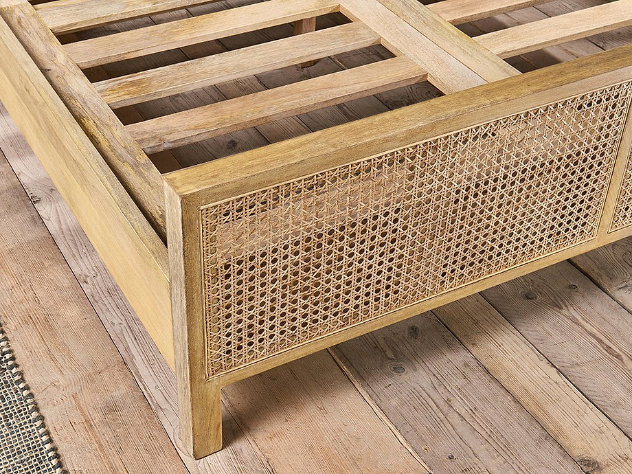 Saharsa Cane & Mango Wood Bed