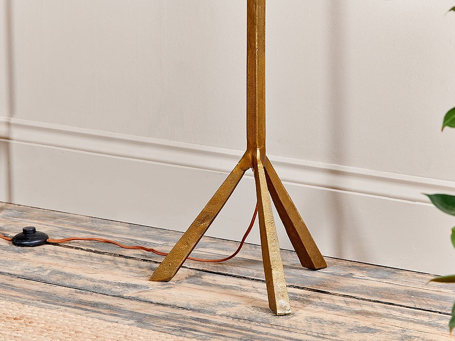 Sahhil Metal Tripod Floor Lamp - Antique Brass