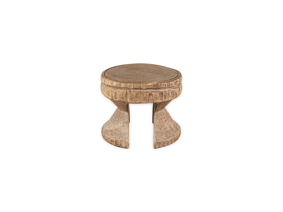 Salman Wooden Decorative Stool - Natural