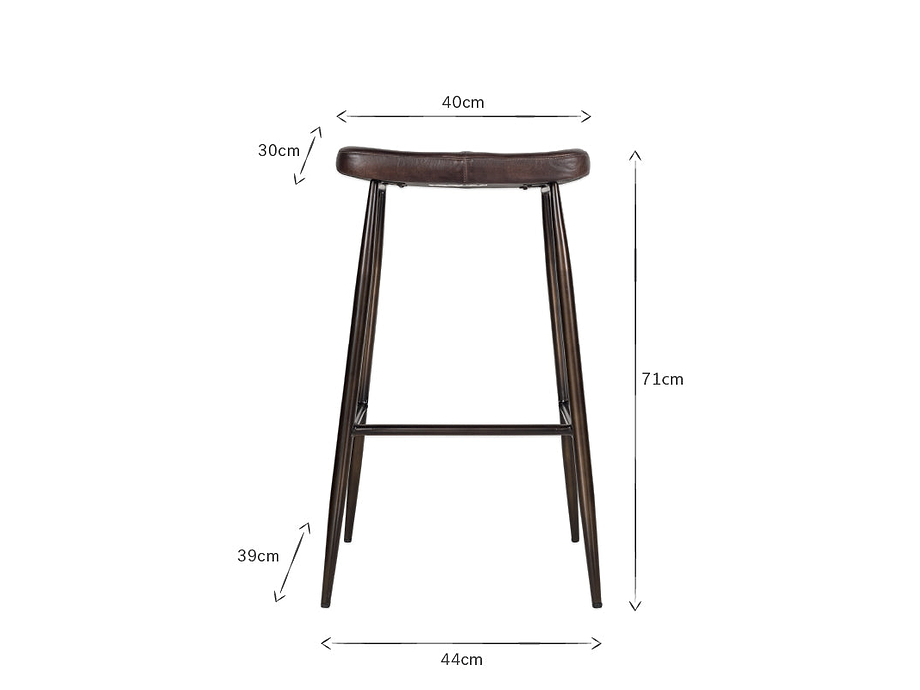 Samaira Leather Counter Stool - Dark Brown