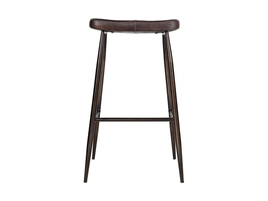 Samaira Leather Counter Stool - Dark Brown