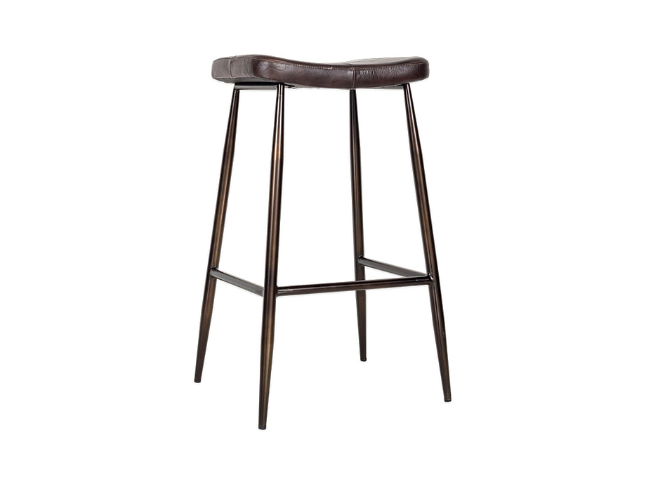 Samaira Leather Counter Stool - Dark Brown
