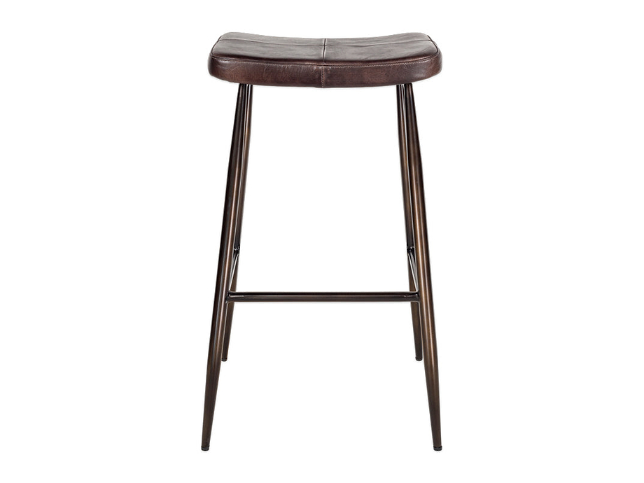 Samaira Leather Counter Stool - Dark Brown