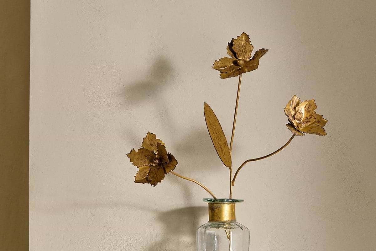 San Stem Floral Antique Brass