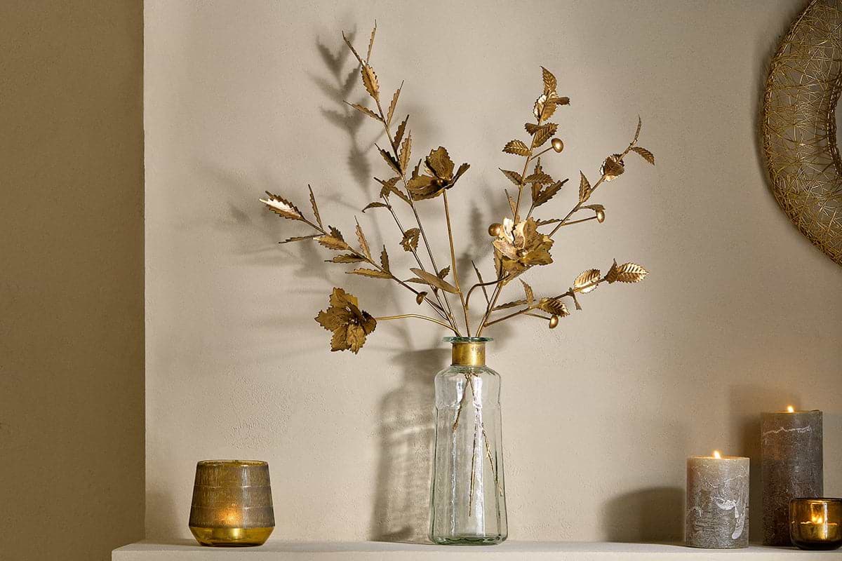 San Stem Foliage - Antique Brass