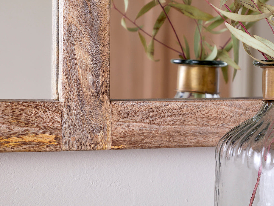 Sande Arched Mango Wood Mirror - Natural