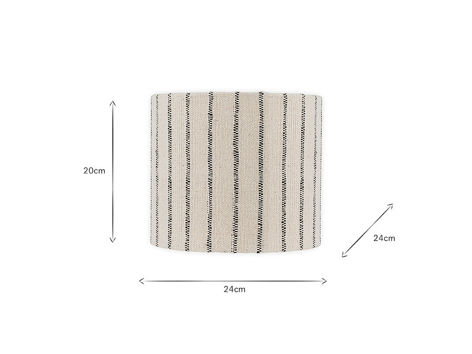 Sanja Cotton Stripe Lampshade - Off White & Grey