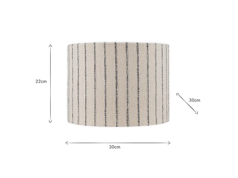 Sanja Cotton Stripe Lampshade - Off White & Grey