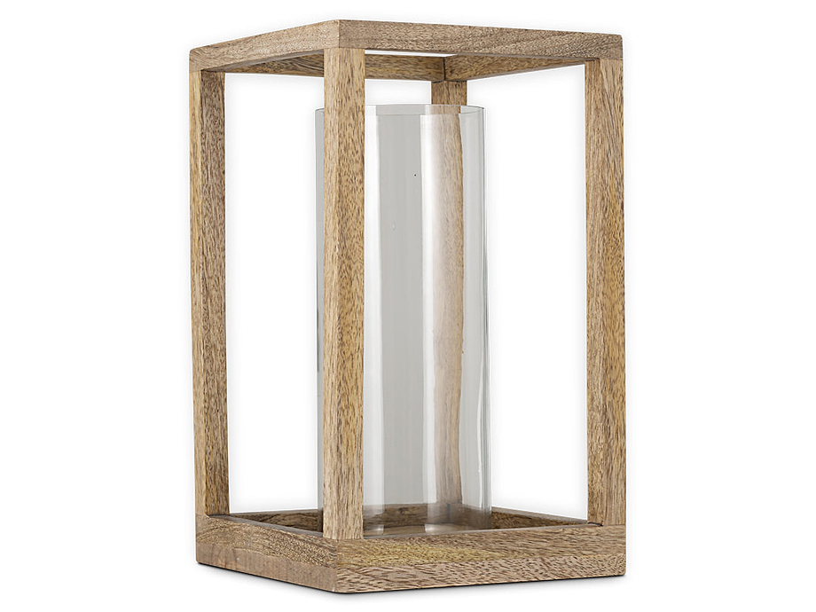 Sanora Mango Wood Lantern - Natural