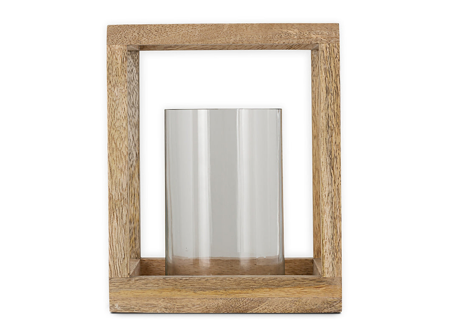 Sanora Mango Wood Lantern - Natural