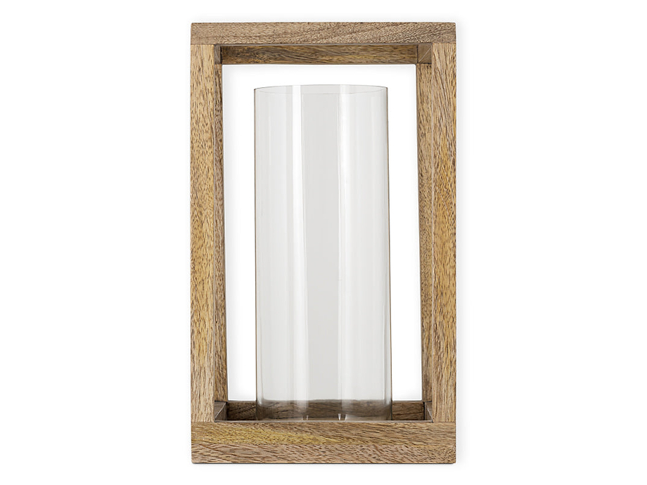 Sanora Mango Wood Lantern - Natural
