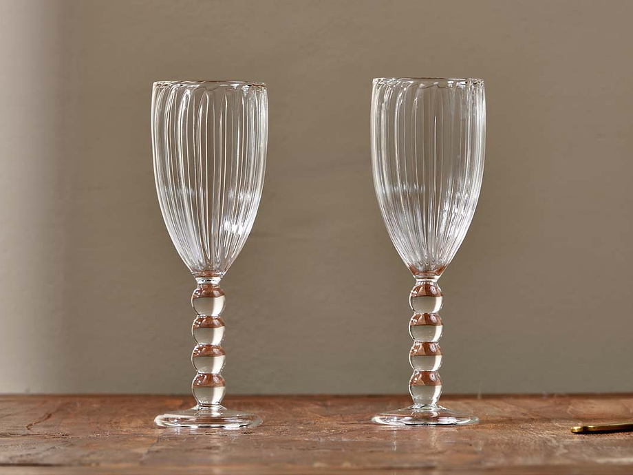 Santosa Champagne Flute - Clear (Set of 2)