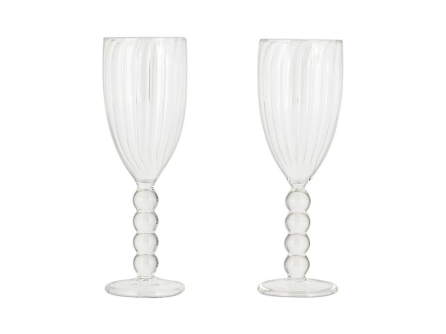 Santosa Champagne Flute - Clear (Set of 2)