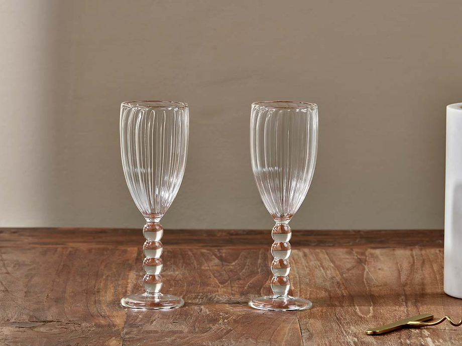 Santosa Champagne Flute - Clear (Set of 2)