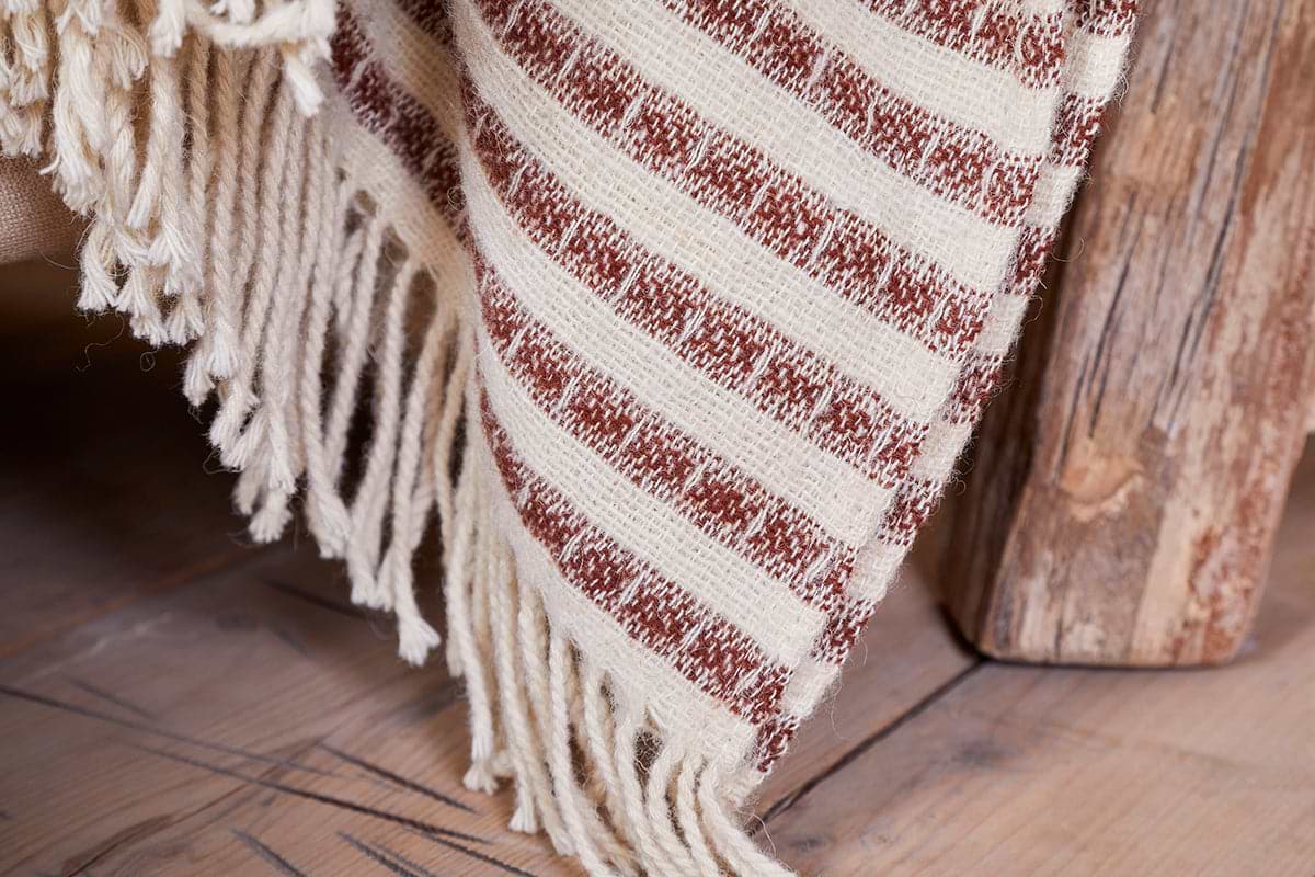 Sanval Wool Throw - Burgundy