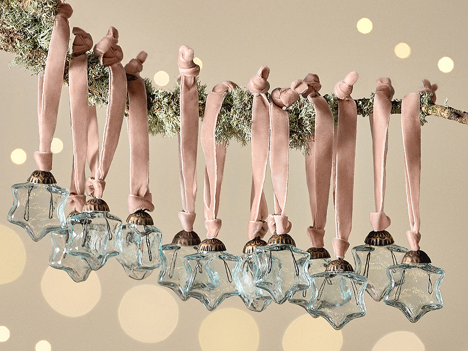 Sardi Star Baubles - Clear (Set of 12)