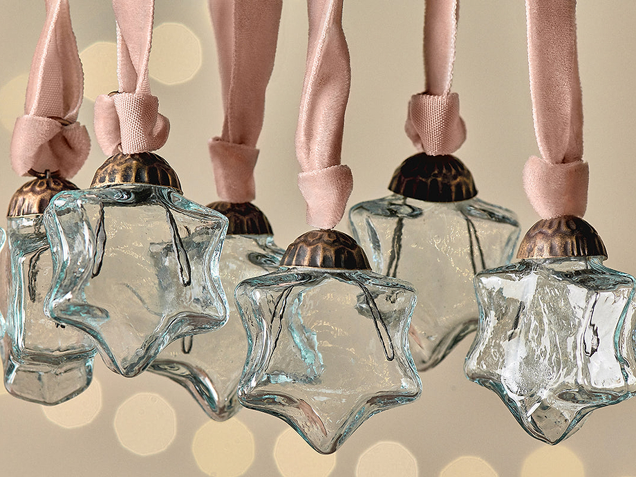 Sardi Star Baubles - Clear (Set of 12)