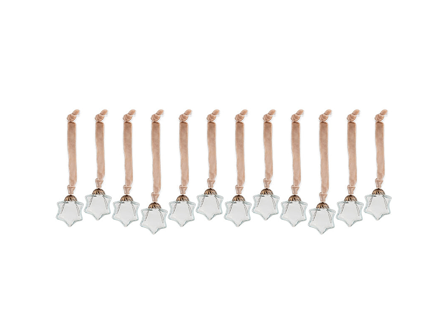 Sardi Star Baubles - Clear (Set of 12)