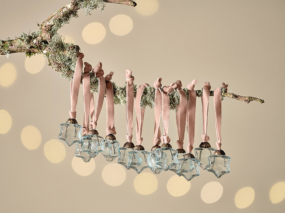 Sardi Star Baubles - Clear (Set of 12)