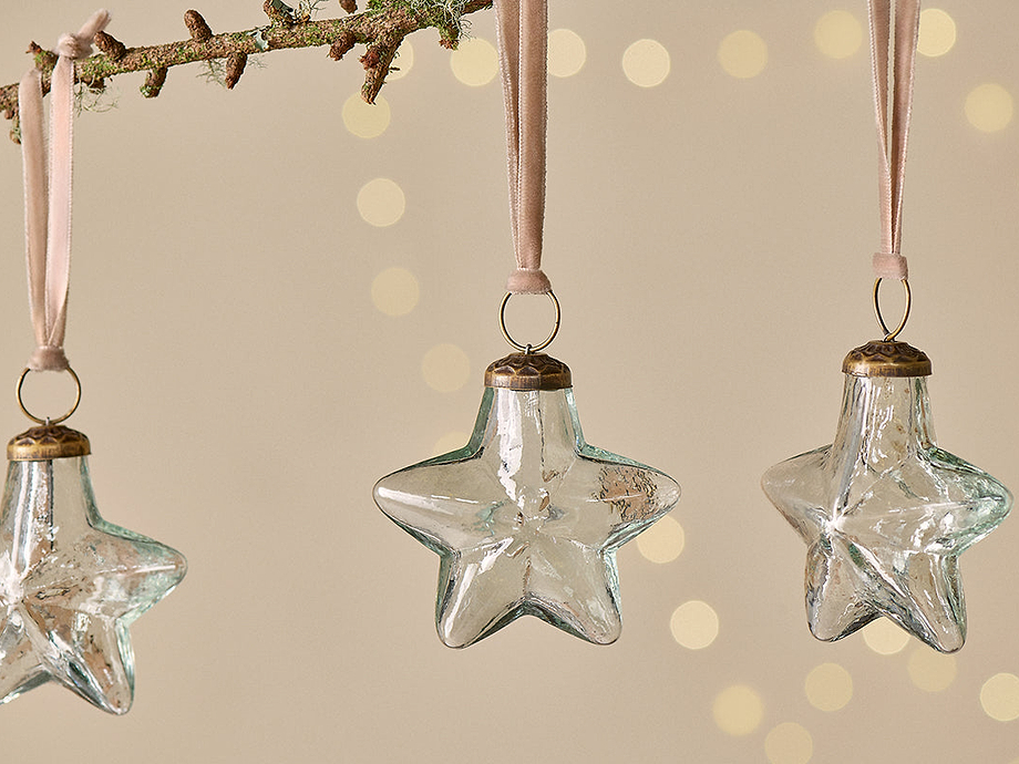 Sardi Star Baubles - Clear (Set of 4)