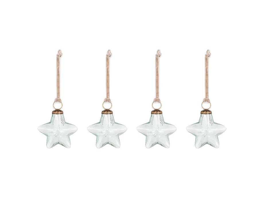 Sardi Star Baubles - Clear (Set of 4)