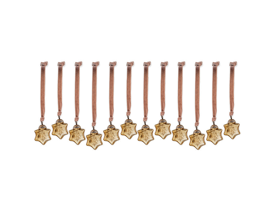 Sardi Star Baubles - Gold (Set of 12)