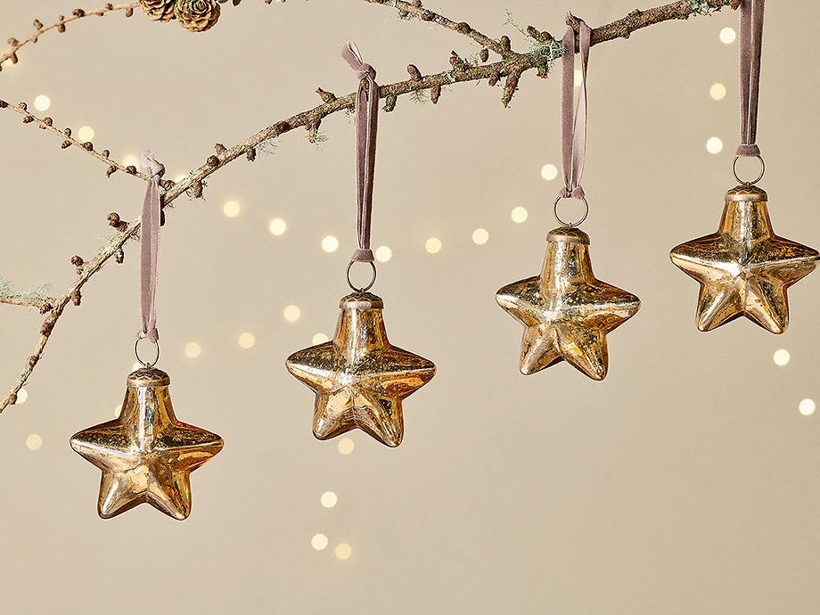 Sardi Star Baubles - Gold (Set of 4)