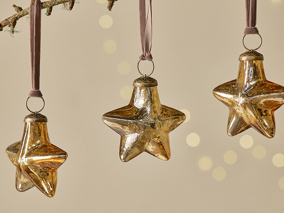 Sardi Star Baubles - Gold (Set of 4)