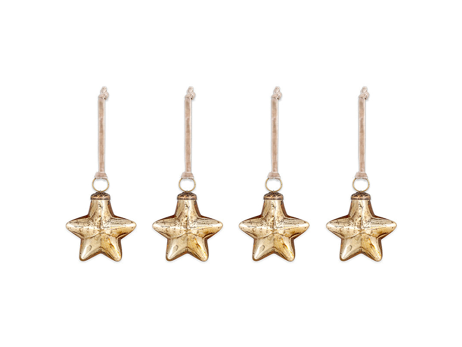 Sardi Star Baubles - Gold (Set of 4)