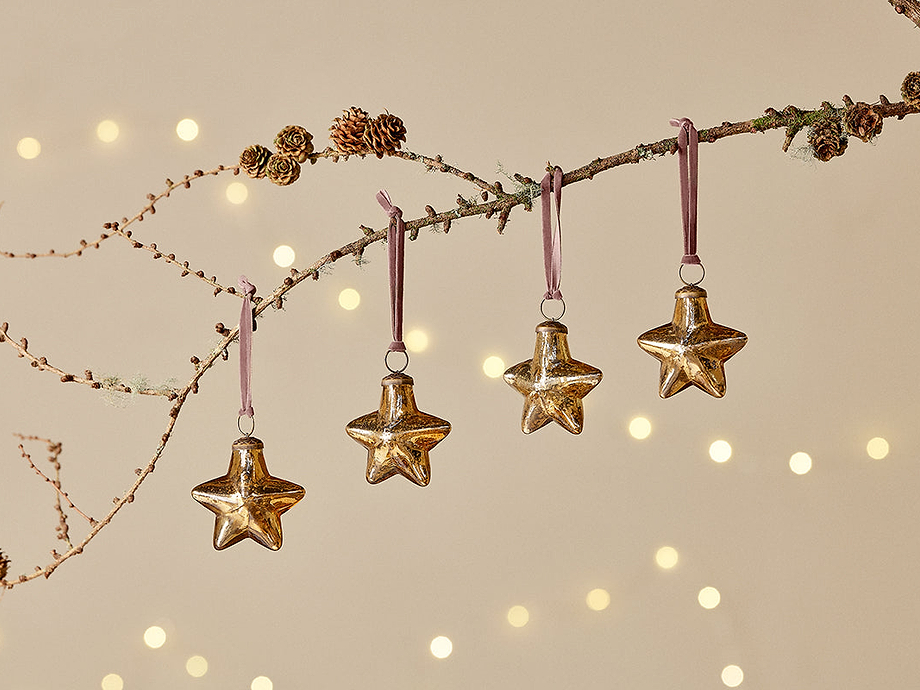 Sardi Star Baubles - Gold (Set of 4)