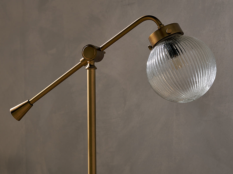 Sengol Recycled Glass Desk Lamp - Antique Brass