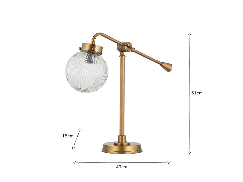 Sengol Recycled Glass Desk Lamp - Antique Brass