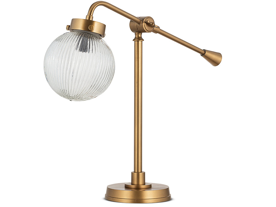 Sengol Recycled Glass Desk Lamp - Antique Brass