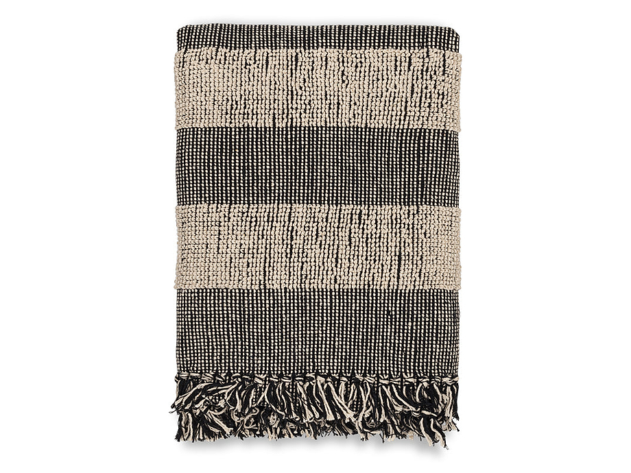 Shal Cotton Throw - Black & Off White