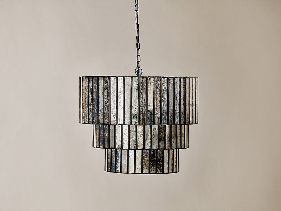 Shanaya Mottled Glass Chandelier - Antique Bronze