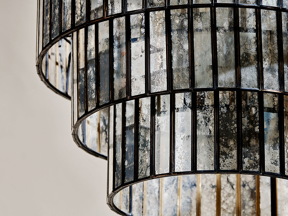 Shanaya Mottled Glass Chandelier - Antique Bronze