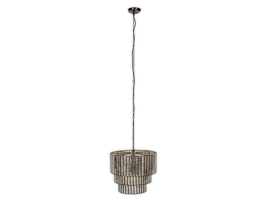 Shanaya Mottled Glass Chandelier - Antique Bronze