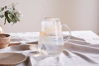 Shirali Marble Swirl Jug - Apricot-nkuku