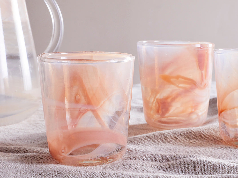 Shirali Marble Swirl Tumbler - Apricot (Set of 4)