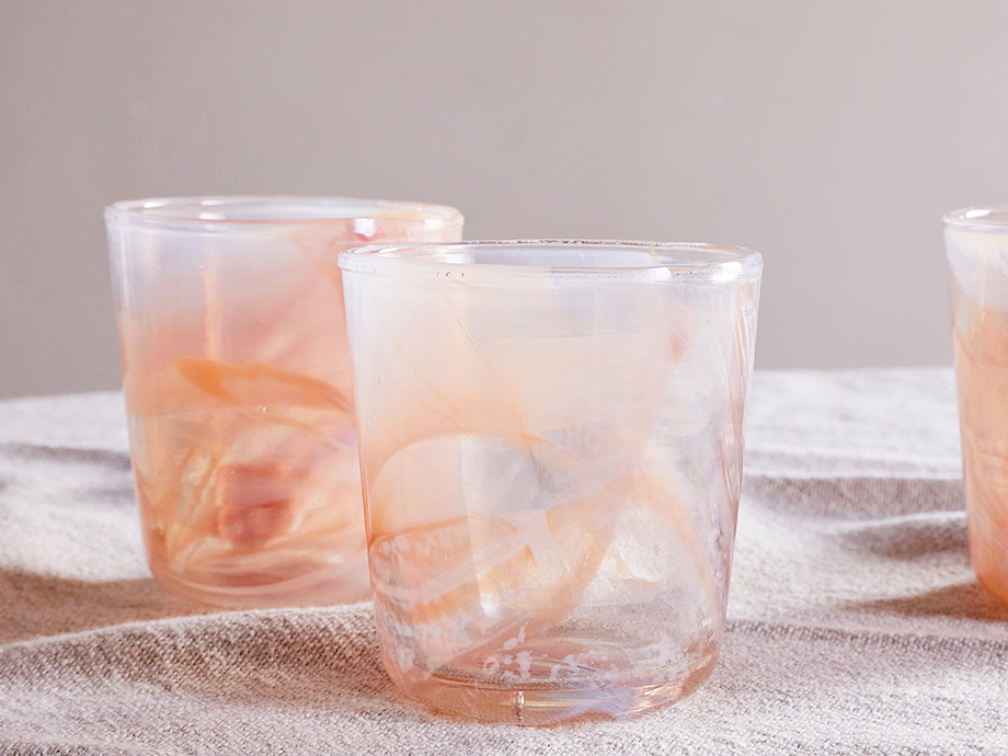 Shirali Marble Swirl Tumbler - Apricot (Set of 4)