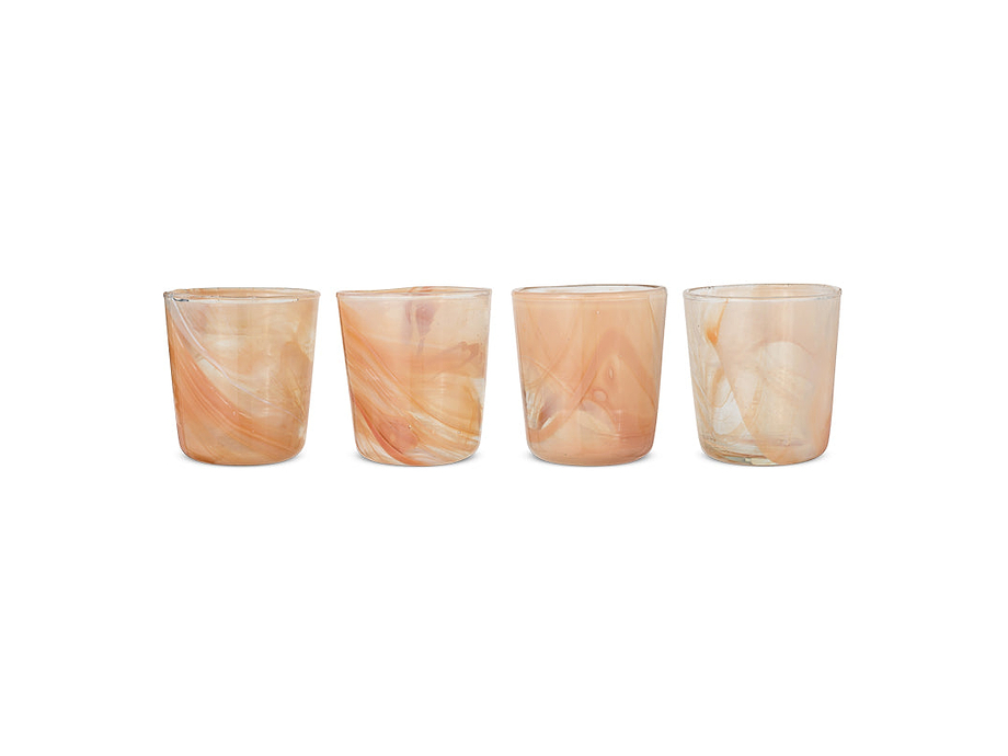 Shirali Marble Swirl Tumbler - Apricot (Set of 4)